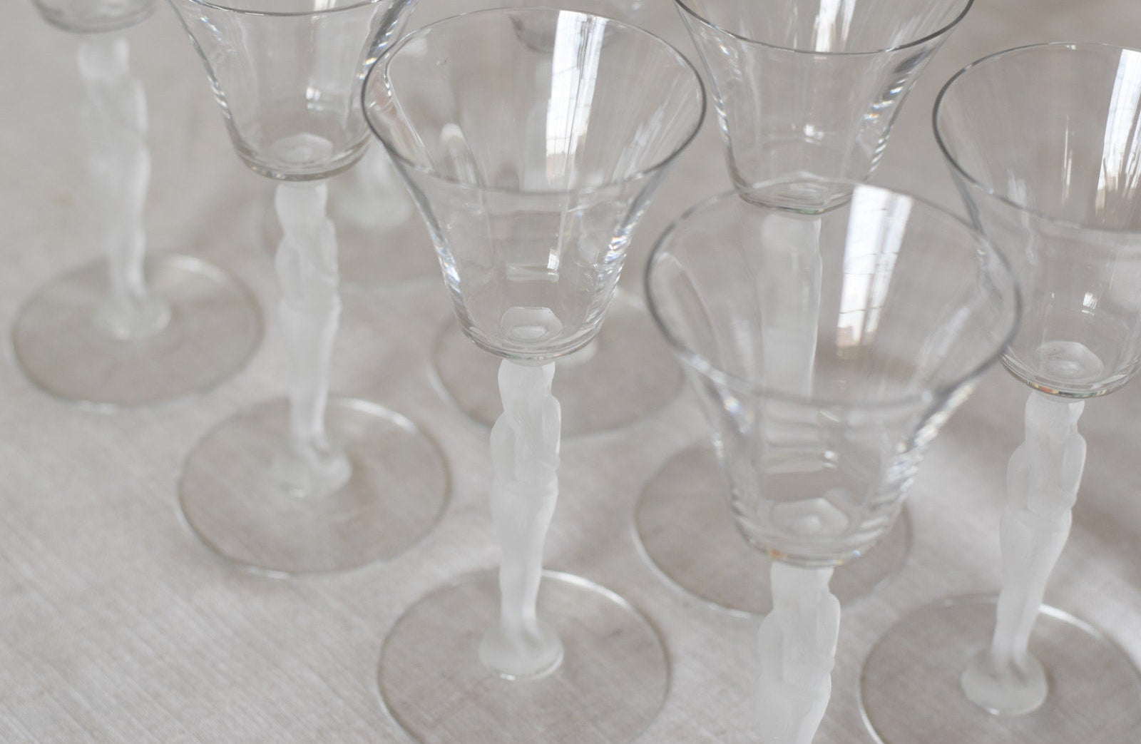 Vintage Bayel Bacchus Style Figural Cordial Glasses (Set of 8)