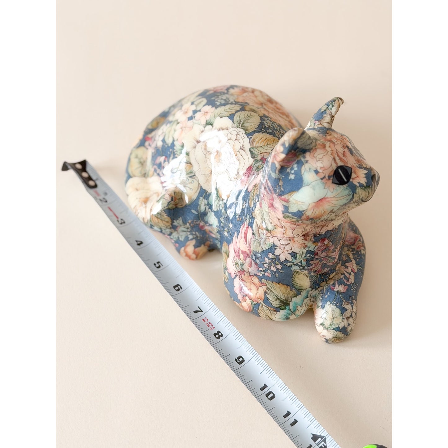 Vintage floral decoupage cat