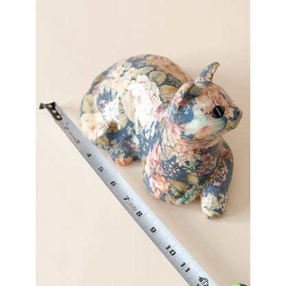 Vintage floral decoupage cat
