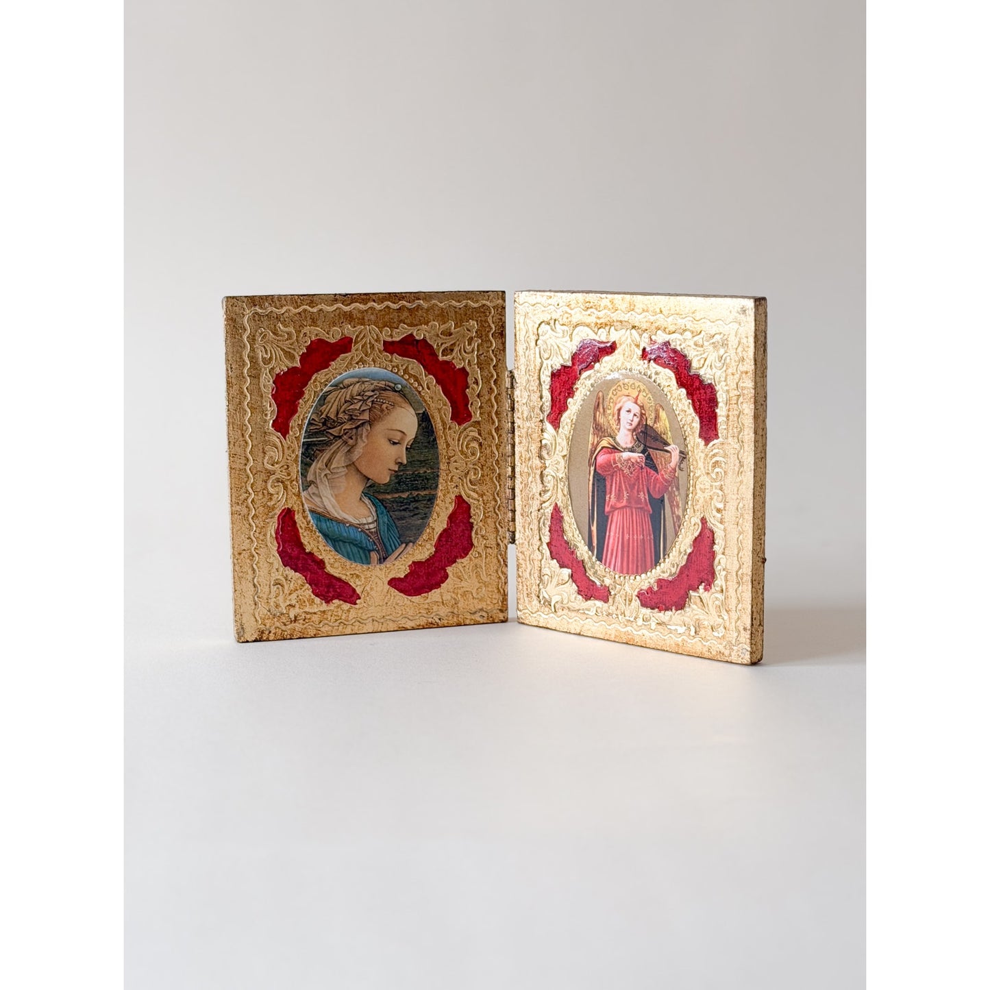 Vintage Italian Florentia Madonna Bifold Screen