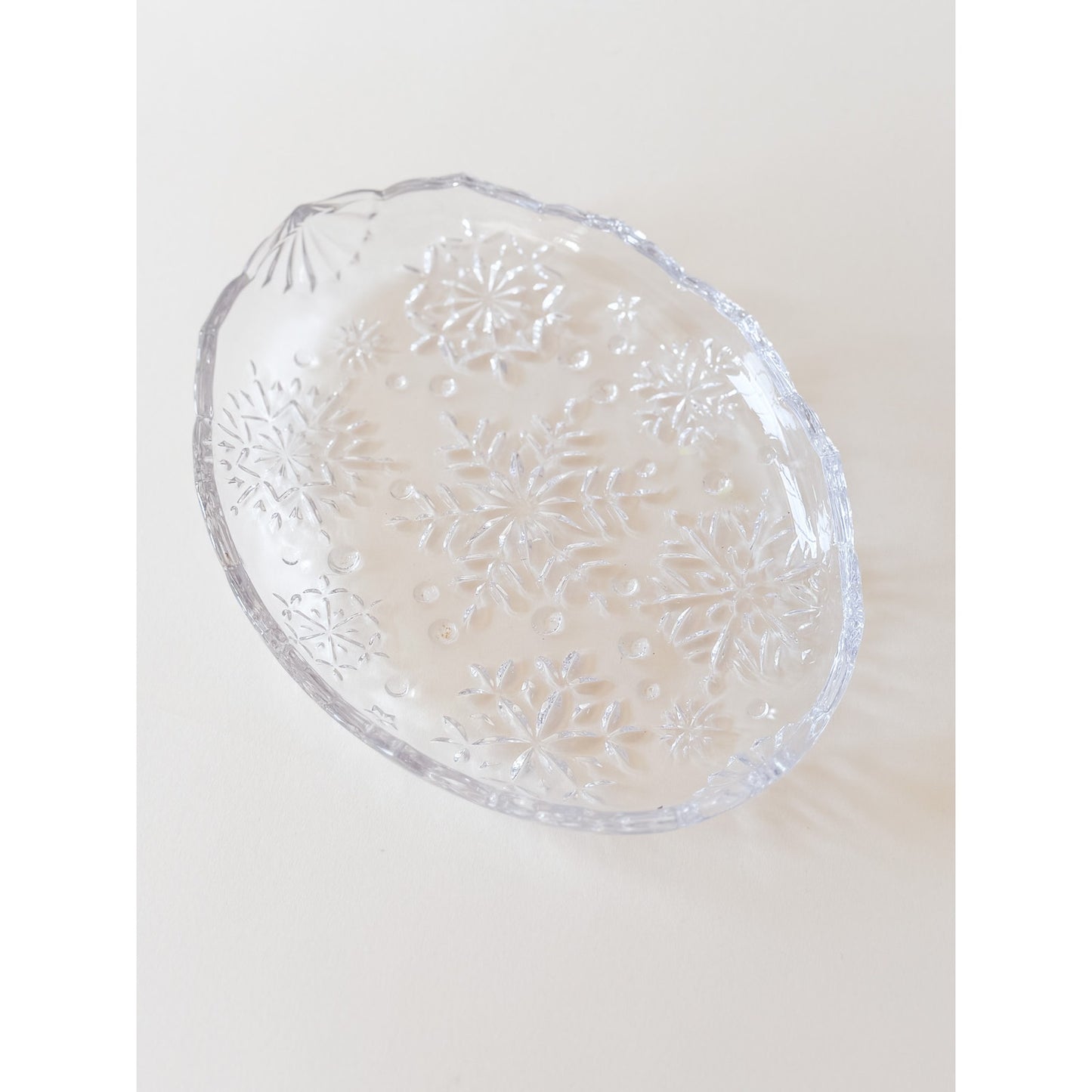 Elegant Vintage Mikasa Snowflake Crystal Tray
