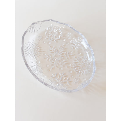 Elegant Vintage Mikasa Snowflake Crystal Tray